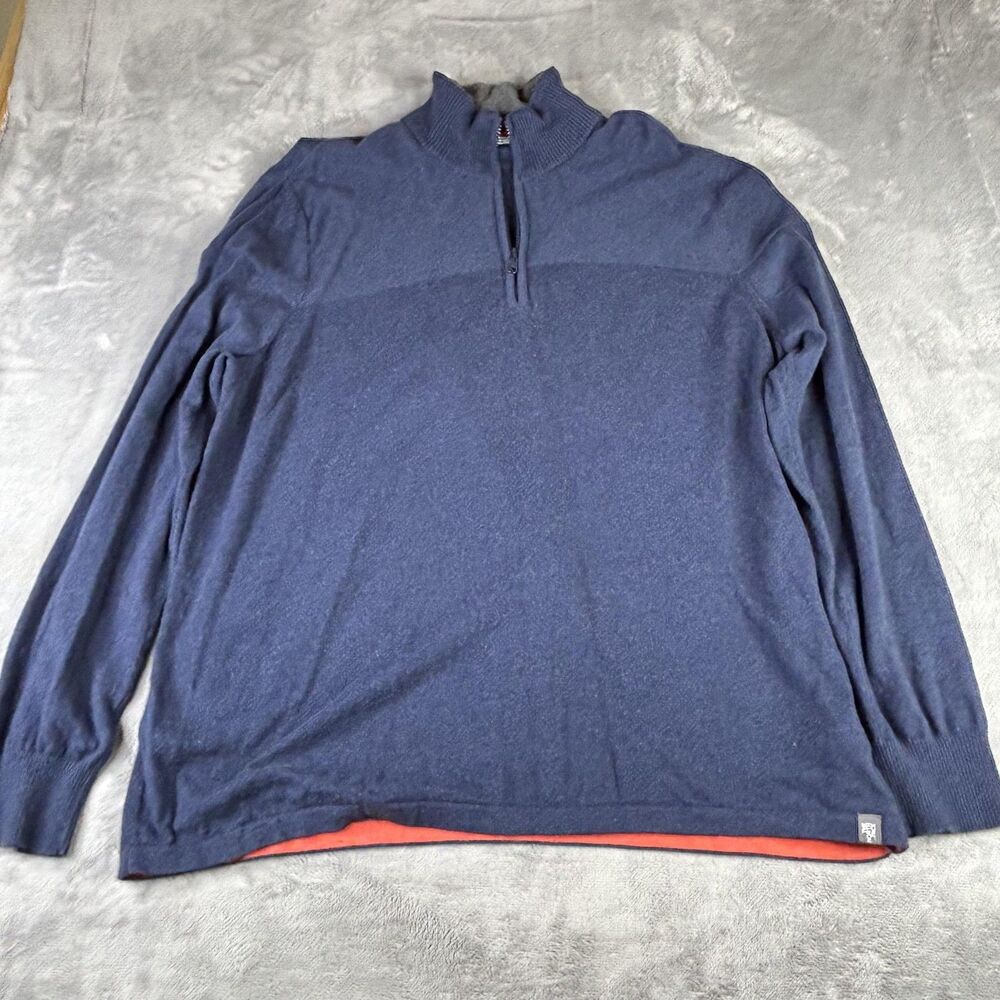 The North Face Sweater‎ Mens 2XL Navy Quarter Zip Mock Neck Wool Blend Pullover